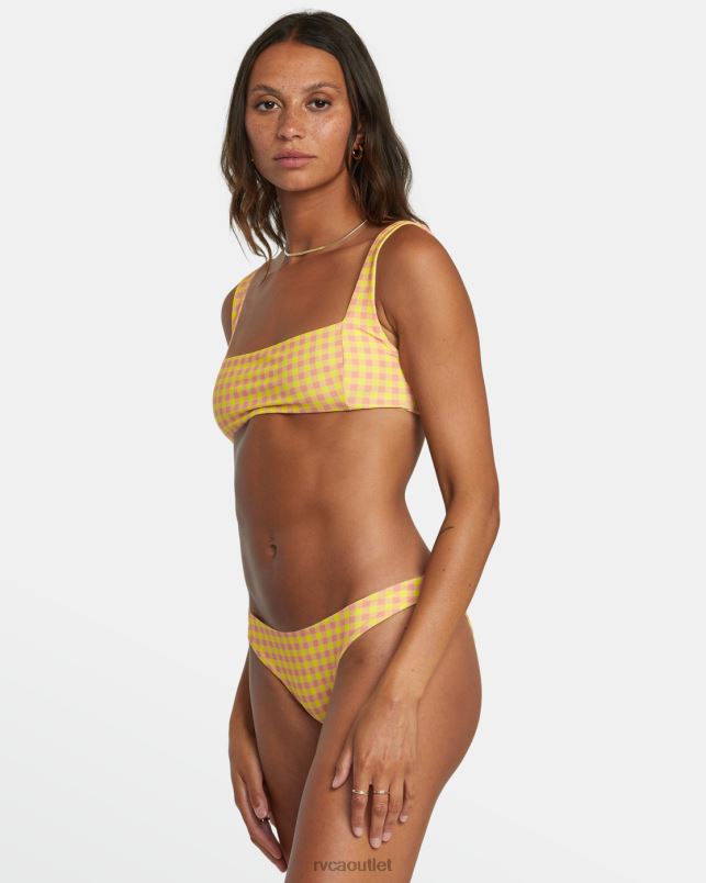 Swim V84B1389 lilikoi RVCA Women Sunkissed Square Bralette Bikini Top