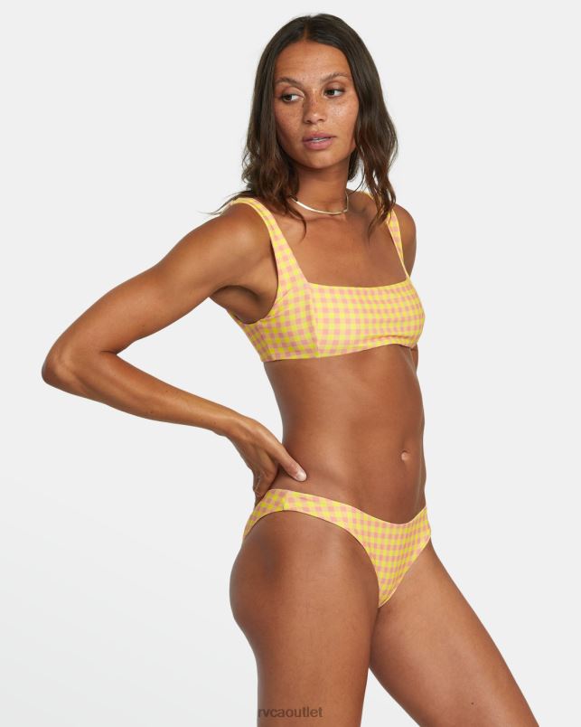 Swim V84B1389 lilikoi RVCA Women Sunkissed Square Bralette Bikini Top