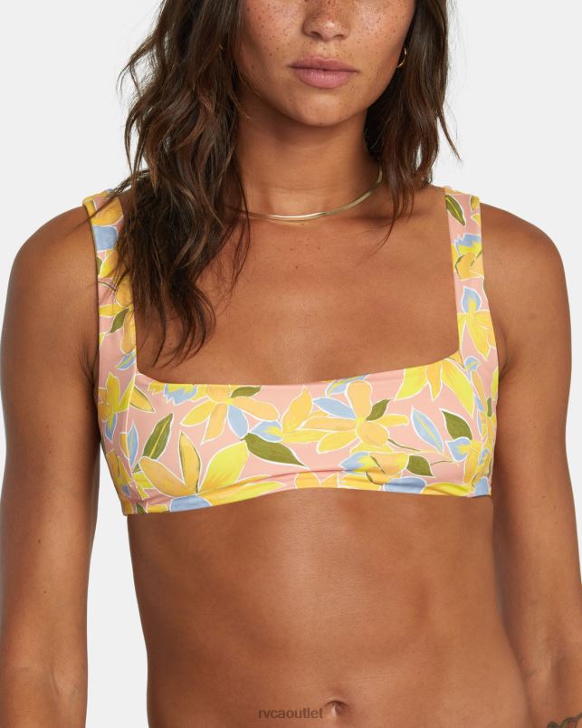 Swim V84B1389 lilikoi RVCA Women Sunkissed Square Bralette Bikini Top