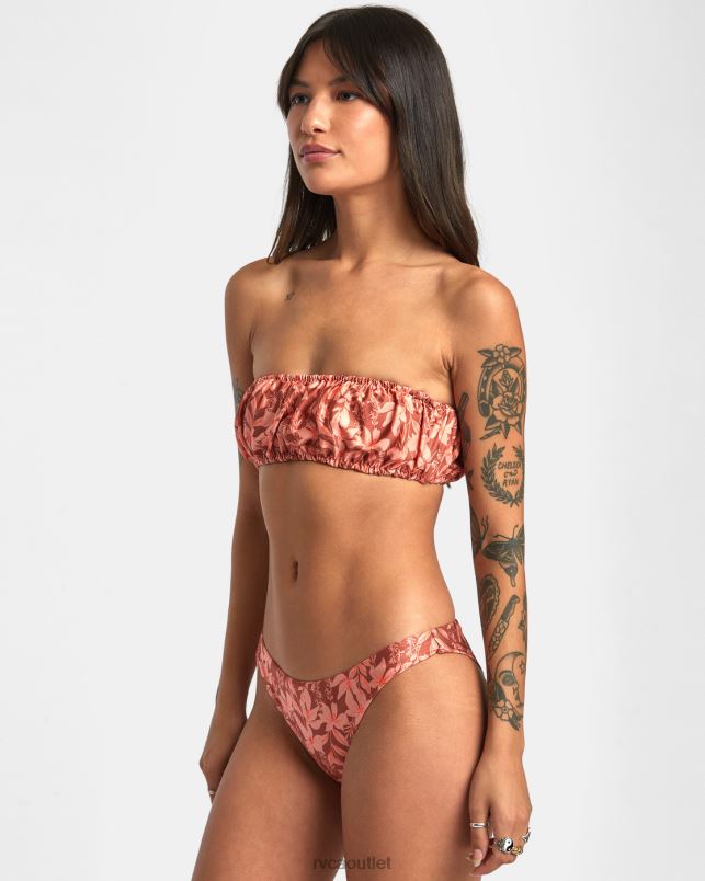 Swim V84B1416 sandlewood RVCA Women Oasis 2-Way Bandeau Bikini Top