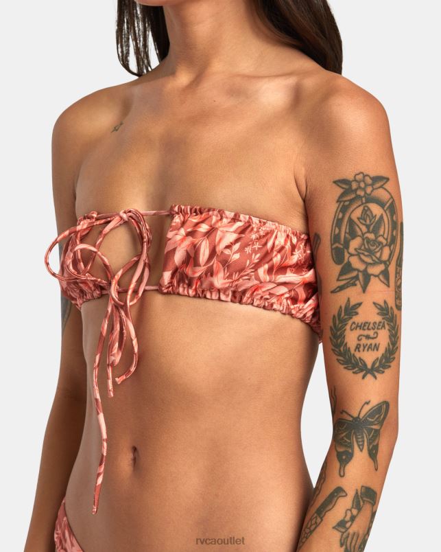 Swim V84B1416 sandlewood RVCA Women Oasis 2-Way Bandeau Bikini Top