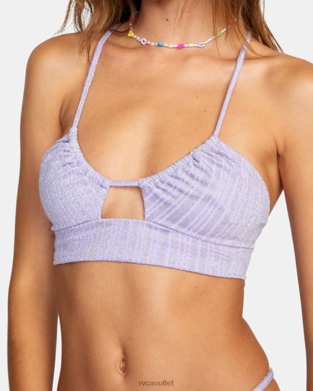 Swim V84B1471 violet RVCA Women Stardust Crop Bikini Top