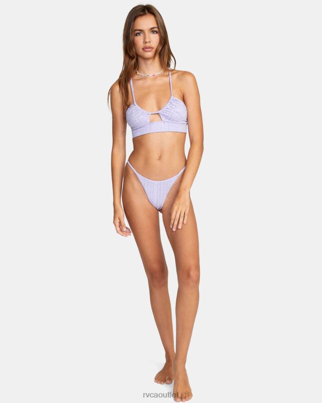 Swim V84B1471 violet RVCA Women Stardust Crop Bikini Top