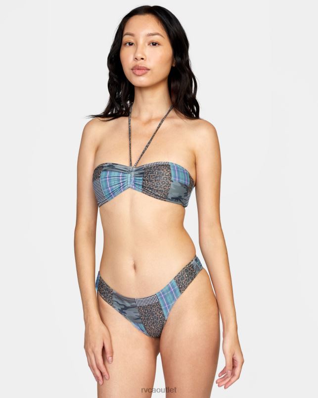 Swim V84B1481 multi RVCA Women Steffani Stella Bandeau Bikini Top