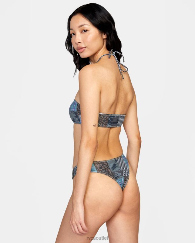 Swim V84B1481 multi RVCA Women Steffani Stella Bandeau Bikini Top