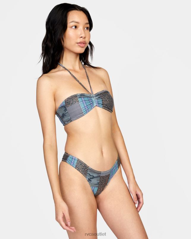 Swim V84B1481 multi RVCA Women Steffani Stella Bandeau Bikini Top