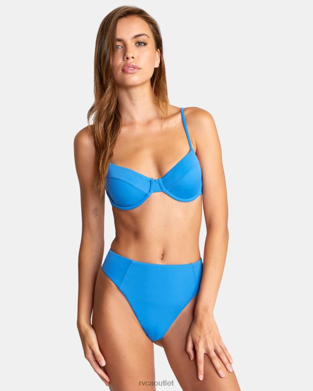 Swim V84B1490 enamel blue RVCA Women Solid Underwire Bikini Top