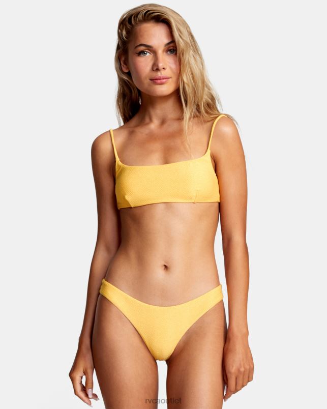 Swim V84B1567 marigold RVCA Women Brightside Bralette Bikini Top