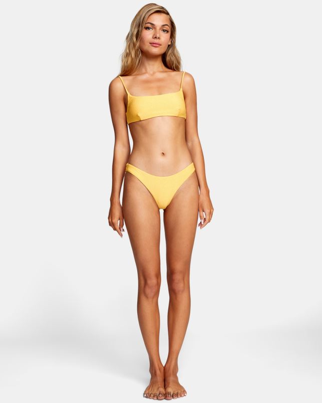 Swim V84B1567 marigold RVCA Women Brightside Bralette Bikini Top