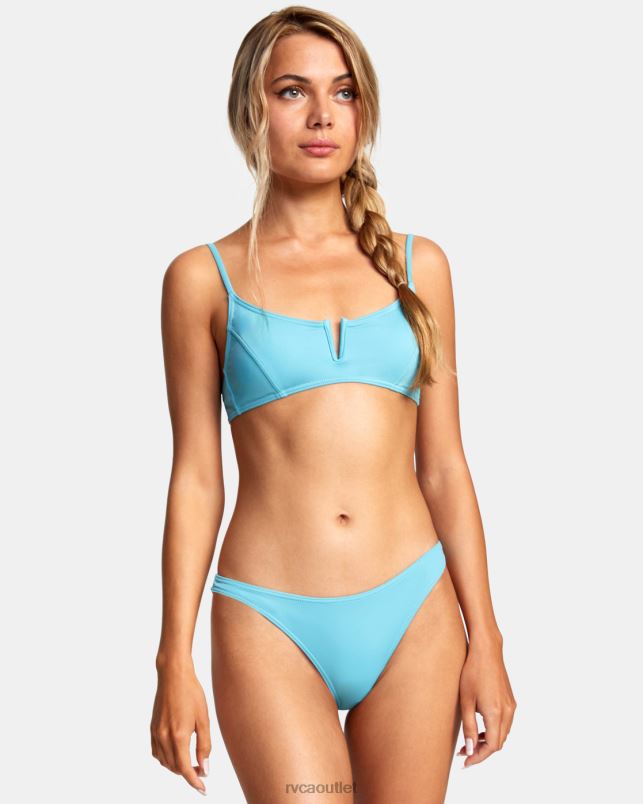 Swim V84B1615 blue crest RVCA Women No Matter V-Wire Bralette Bikini Top