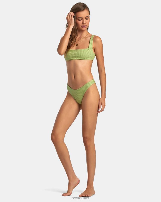 Swim V84B1639 fern RVCA Women Second Life Square Bralette Bikini Top