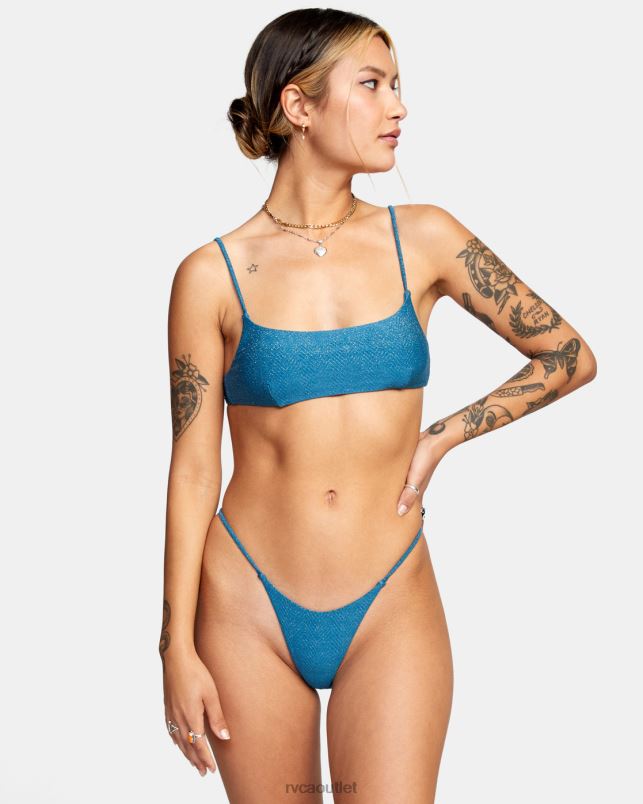 Swim V84B1718 snorkel blue RVCA Women Brightside Bralette Bikini Top