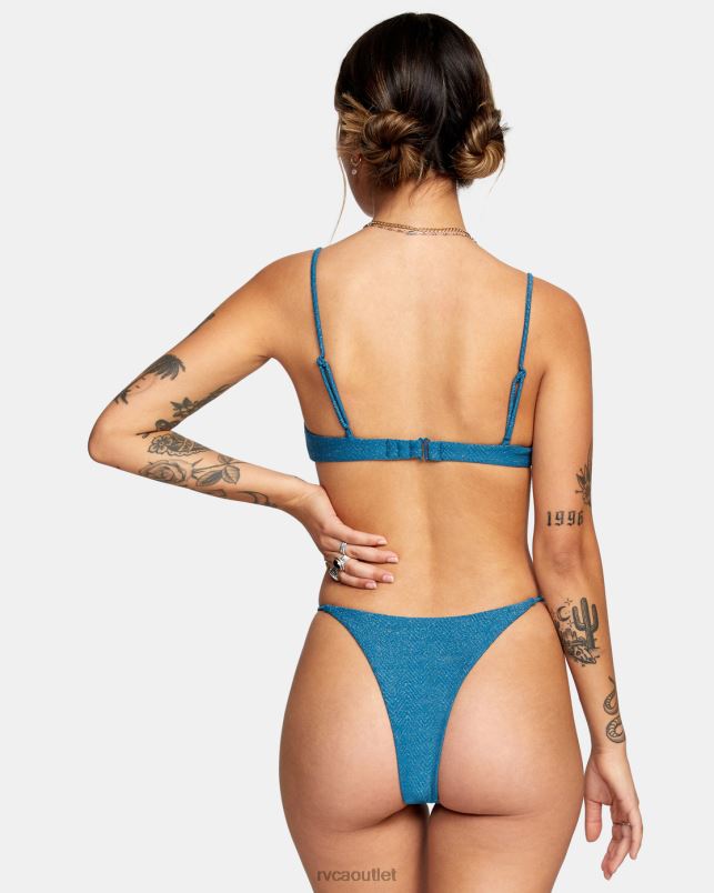 Swim V84B1718 snorkel blue RVCA Women Brightside Bralette Bikini Top