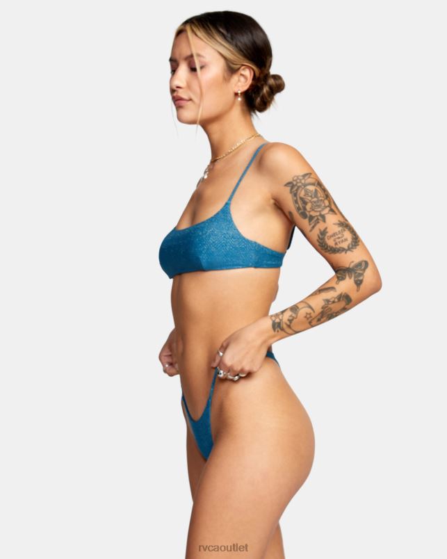 Swim V84B1718 snorkel blue RVCA Women Brightside Bralette Bikini Top