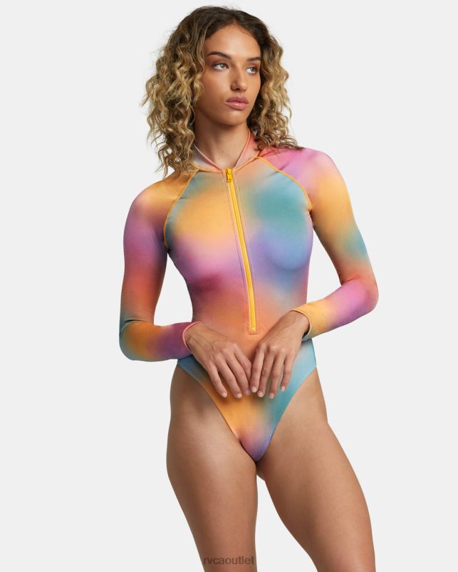 Swim V84B1219 multi RVCA Women Rose Machado One-Piece Swimsuit