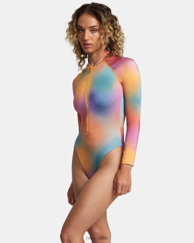 Swim V84B1219 multi RVCA Women Rose Machado One-Piece Swimsuit