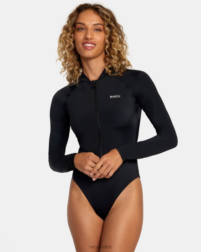 Swim V84B1255 black RVCA Women VA Sport Essential One-Piece Swimsuit