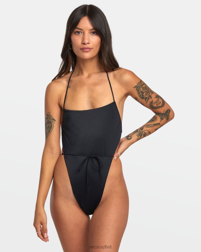 Swim V84B1298 black RVCA Women Solid Swenddal One-Piece Swimsuit