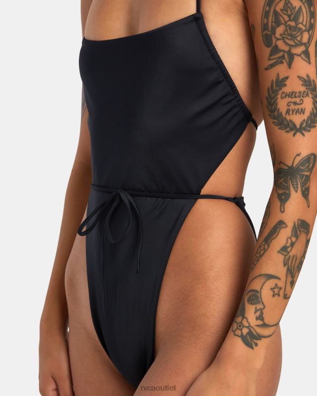 Swim V84B1298 black RVCA Women Solid Swenddal One-Piece Swimsuit