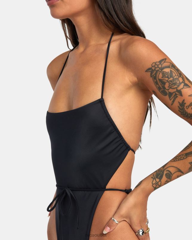 Swim V84B1298 black RVCA Women Solid Swenddal One-Piece Swimsuit